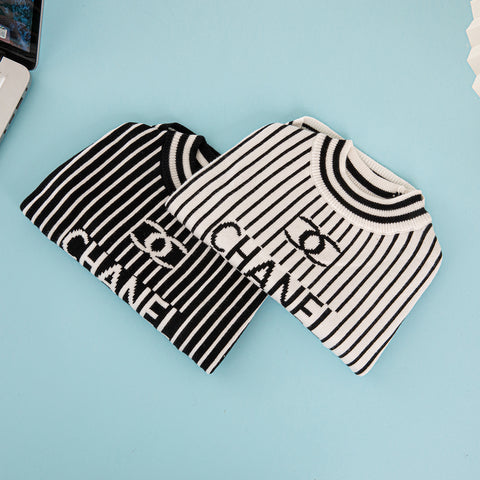 CC Doggo Monochrome Stripe Dress