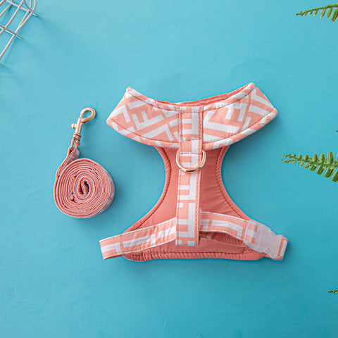Stylish Geometric Pet Harness & Leash Set