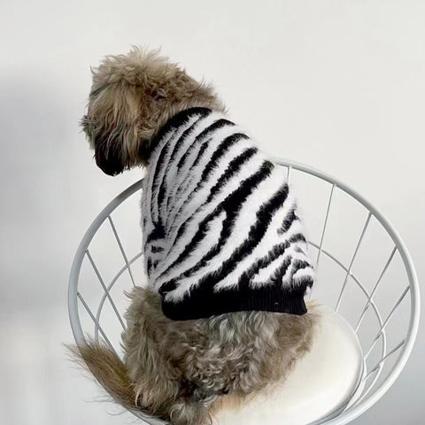 Doggo Zebra Luxe Fur Sweater