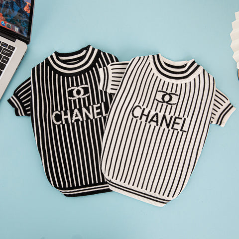 CC Doggo Monochrome Stripe Dress