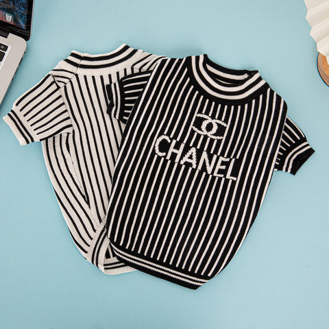 CC Doggo Monochrome Stripe Dress