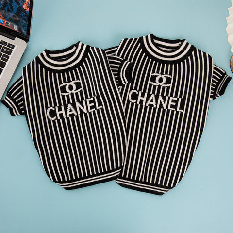 CC Doggo Monochrome Stripe Dress