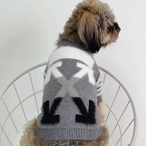 Pup White Monogram Sweater