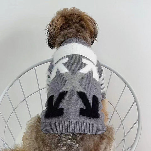 Pup White Monogram Sweater