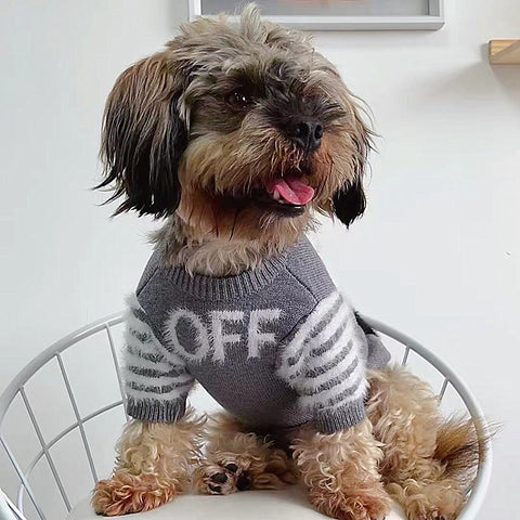 Pup White Monogram Sweater
