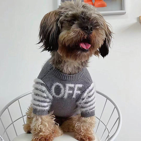 Pup White Monogram Sweater