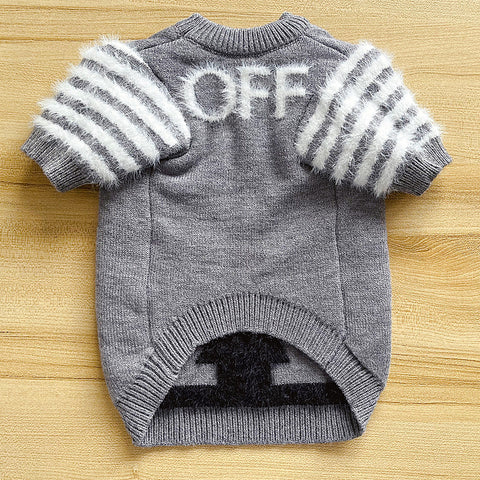 Pup White Monogram Sweater