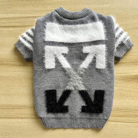 Pup White Monogram Sweater