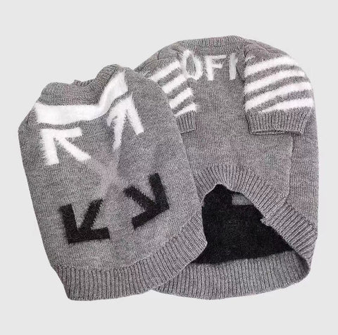Pup White Monogram Sweater