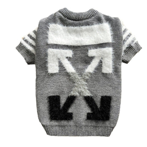 Pup White Monogram Sweater