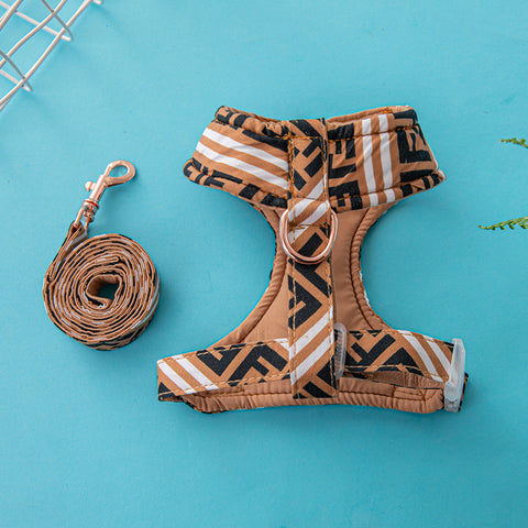 Stylish Geometric Pet Harness & Leash Set