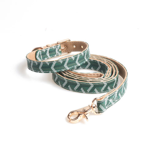 Modern Geometric Pet Collar and Leash Set