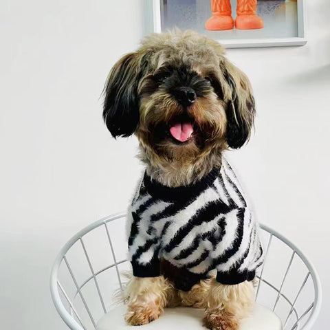 Doggo Zebra Luxe Fur Sweater