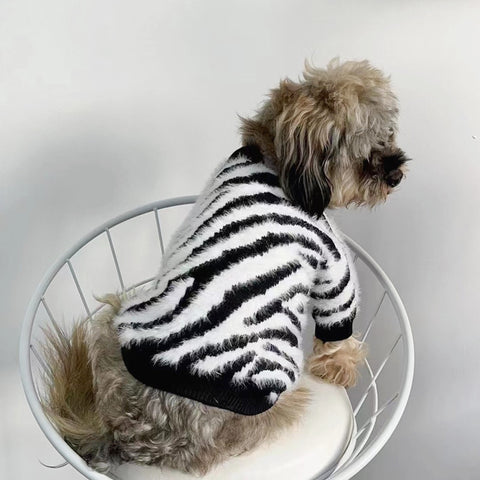 Doggo Zebra Luxe Fur Sweater