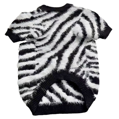 Doggo Zebra Luxe Fur Sweater