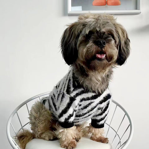 Doggo Zebra Luxe Fur Sweater