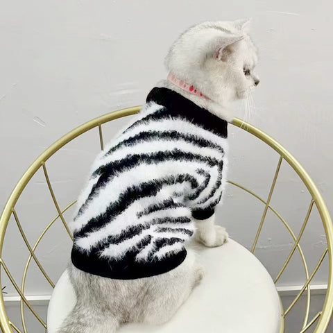 Doggo Zebra Luxe Fur Sweater